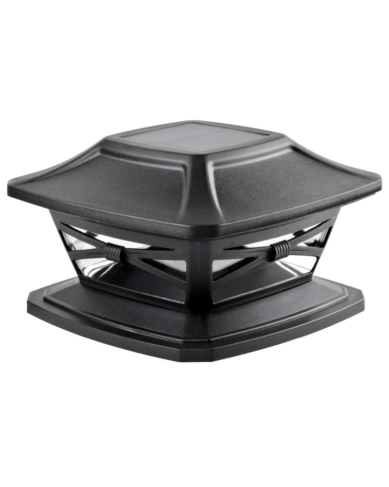 Davinci Lighting Flexfit Solar Outdoor Post Cap Lights - Includes Bases for 4x4 5x5 6x6 Wooden Posts - Bright LED Light - Slate Black (1 Pack) - Image 1